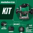 Metabo HPT MultiVolt 1/4-in and 1/2-in 2-HP Variable Speed Brushless Plunge Cordless Router Soft Case (Battery & Charger Included)