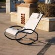 Moda Furnishings Rocking chair of 008 in beige Black Metal Frame Chaise Lounge Chair(s) with Tan Solid Seat
