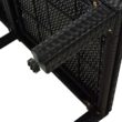 Clihome Chaise Lounge Chair Sun Bed Rattan Black Metal Frame Stationary Chaise Lounge Chair(s) with Blue Cushioned Seat