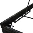 Clihome Chaise Lounge Chair Sun Bed Rattan Black Metal Frame Stationary Chaise Lounge Chair(s) with Blue Cushioned Seat