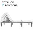 Clihome Chaise Lounge Chair Sun Bed Rattan Black Metal Frame Stationary Chaise Lounge Chair(s) with Blue Cushioned Seat
