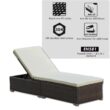 CASAINC Rattan Black Wood Frame Stationary Chaise Lounge Chair(s) with Black Cushioned Seat