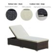 CASAINC Rattan Black Wood Frame Stationary Chaise Lounge Chair(s) with Black Cushioned Seat
