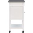 Linon White Wood Base with Stainless Steel Metal Top Rolling Kitchen Cart (25.5-in x 18-in x 36-in)