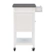 Linon White Wood Base with Stainless Steel Metal Top Rolling Kitchen Cart (25.5-in x 18-in x 36-in)