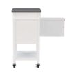 Linon White Wood Base with Stainless Steel Metal Top Rolling Kitchen Cart (25.5-in x 18-in x 36-in)