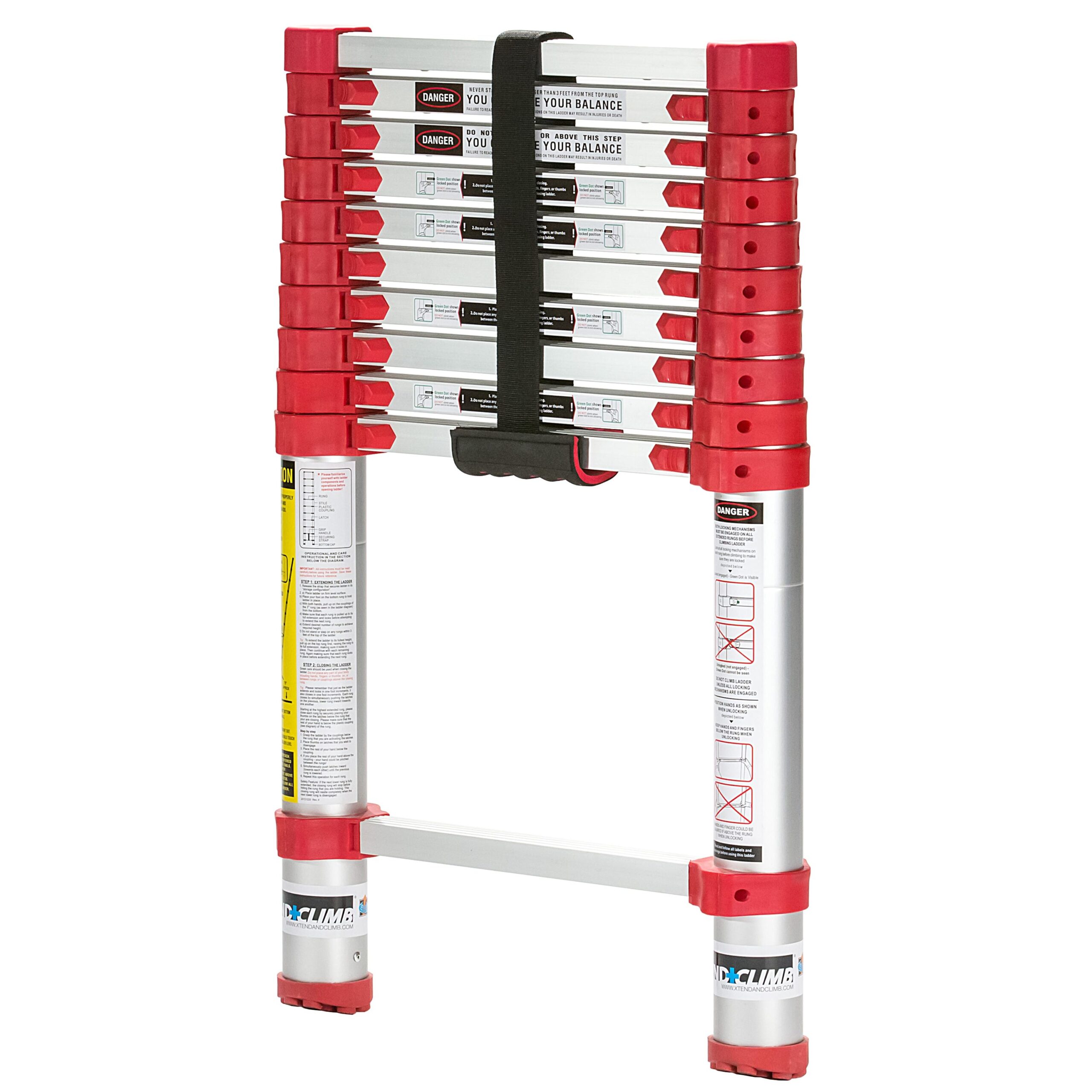 Xtend+Climb Home Aluminum 10.5-ft Type 1- 250-lb Capacity Telescoping Extension Ladder Xtend+Climb Home Aluminum 10.5-ft Type 1- 250-lb Capacity Telescoping Extension Ladder - Image 8