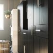 Ameriwood Home Camberly 54-in W x 20.31-in H Wood Composite Black Oak/Nightfall Oak Wall-mount Utility Storage Cabinet