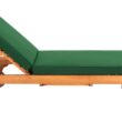 Safavieh Newport Natural Wood Frame Stationary Chaise Lounge Chair(s) with Green Cushioned Seat