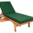 Safavieh Newport Natural Wood Frame Stationary Chaise Lounge Chair(s) with Green Cushioned Seat