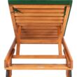 Safavieh Newport Natural Wood Frame Stationary Chaise Lounge Chair(s) with Green Cushioned Seat