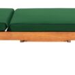 Safavieh Newport Natural Wood Frame Stationary Chaise Lounge Chair(s) with Green Cushioned Seat