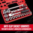CRAFTSMAN V-Series 21-Piece Metric 1/2-in Drive 6-point Set Shallow Socket Set