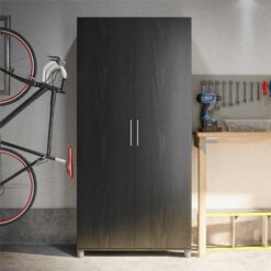 Ameriwood Home Camberly 35.68-in W x 74.31-in H Wood Composite Black Oak/Nightfall Oak Freestanding Utility Storage Cabinet