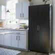 Ameriwood Home Camberly 35.68-in W x 74.31-in H Wood Composite Black Oak/Nightfall Oak Freestanding Utility Storage Cabinet