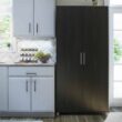 Ameriwood Home Camberly 35.68-in W x 74.31-in H Wood Composite Black Oak/Nightfall Oak Freestanding Utility Storage Cabinet