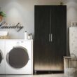 Ameriwood Home Camberly 35.68-in W x 74.31-in H Wood Composite Black Oak/Nightfall Oak Freestanding Utility Storage Cabinet