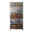Ameriwood Home Camberly 35.68-in W x 74.31-in H Wood Composite Ivory Oak/Magnolia Oak Freestanding Utility Storage Cabinet