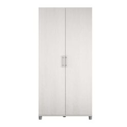 Ameriwood Home Camberly 35.68-in W x 74.31-in H Wood Composite Ivory Oak/Magnolia Oak Freestanding Utility Storage Cabinet