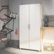 Ameriwood Home Camberly 35.68-in W x 74.31-in H Wood Composite Ivory Oak/Magnolia Oak Freestanding Utility Storage Cabinet