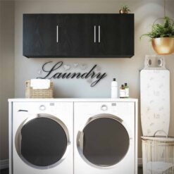 Ameriwood Home Camberly 54-in W x 20.31-in H Wood Composite Black Oak/Nightfall Oak Wall-mount Utility Storage Cabinet