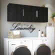 Ameriwood Home Camberly 54-in W x 20.31-in H Wood Composite Black Oak/Nightfall Oak Wall-mount Utility Storage Cabinet