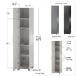 Ameriwood Home Camberly 15.7-in W x 74.3-in H Wood Composite Ivory Oak/Magnolia Oak Freestanding Utility Storage Cabinet