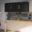 Ameriwood Home Camberly 54-in W x 20.31-in H Wood Composite Black Oak/Nightfall Oak Wall-mount Utility Storage Cabinet