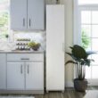 Ameriwood Home Camberly 15.7-in W x 74.3-in H Wood Composite Ivory Oak/Magnolia Oak Freestanding Utility Storage Cabinet