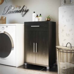 Ameriwood Home Camberly 23.46-in W x 39.2-in H Wood Composite Black Oak/Nightfall Oak Freestanding Utility Storage Cabinet