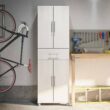 Ameriwood Home Camberly 23.46-in W x 75.25-in H Wood Composite Ivory Oak/Magnolia Oak Freestanding Utility Storage Cabinet