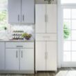 Ameriwood Home Camberly 23.46-in W x 75.25-in H Wood Composite Ivory Oak/Magnolia Oak Freestanding Utility Storage Cabinet