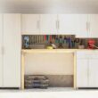 Ameriwood Home Camberly 15.7-in W x 74.3-in H Wood Composite Ivory Oak/Magnolia Oak Freestanding Utility Storage Cabinet