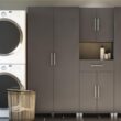 Ameriwood Home Camberly 35.68-in W x 74.31-in H Wood Composite Graphite Grey/Graphite Grey Freestanding Utility Storage Cabinet Ameriwood Home Camberly 35.68-in W x 74.31-in H Wood Composite Graphite Grey/Graphite Grey Freestanding Utility Storage Cabinet