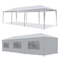 ZenSports 10x30FT Outdoor Party Tent Gazebo Wedding Canopy Tent, Heavy-Duty Steel Waterproof UV Protection White