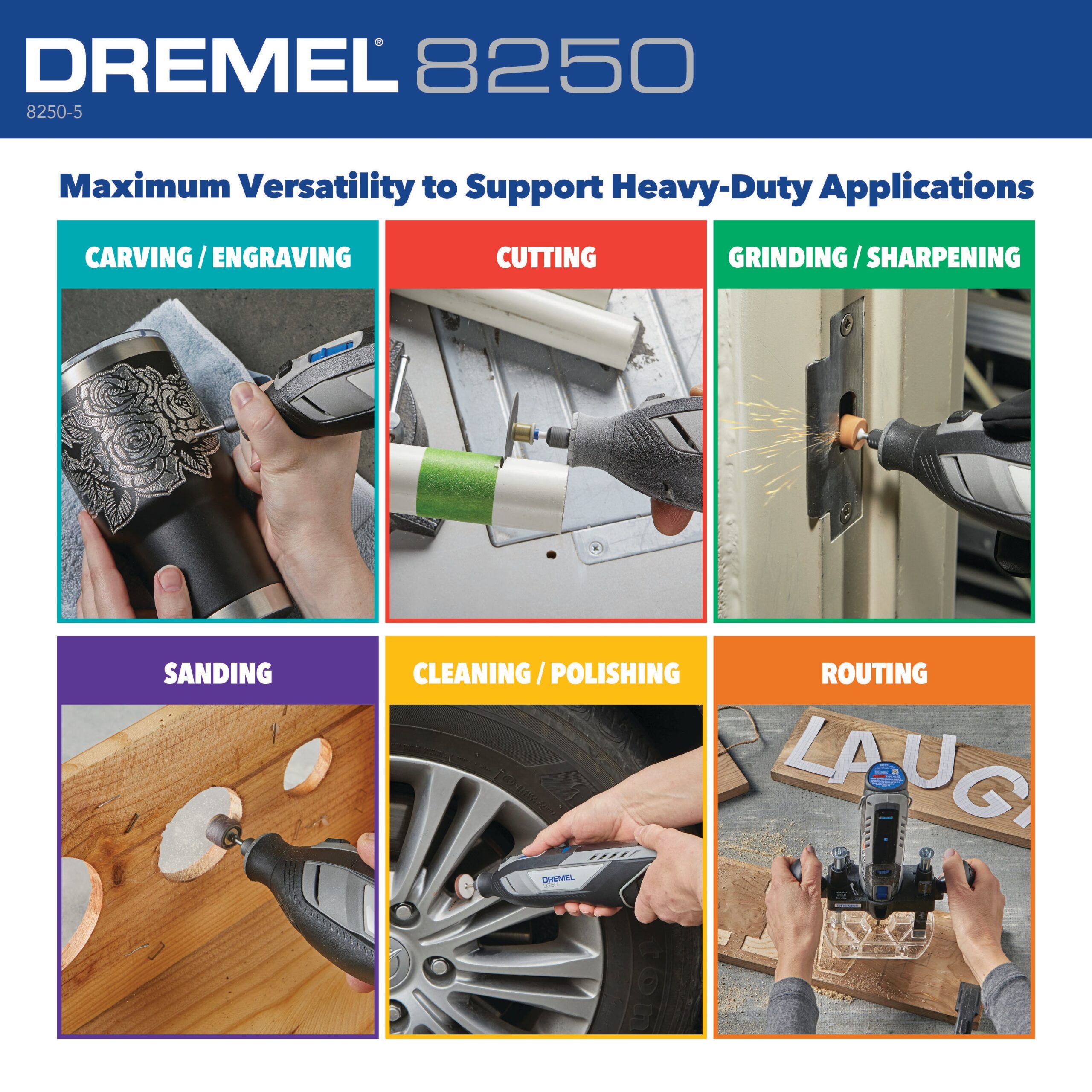 Dremel 8250 11-Piece Variable Speed Cordless 12-volt 3-Amp Multipurpose Rotary Tool with Soft Case Dremel 8250 11-Piece Variable Speed Cordless 12-volt 3-Amp Multipurpose Rotary Tool with Soft Case - Image 7