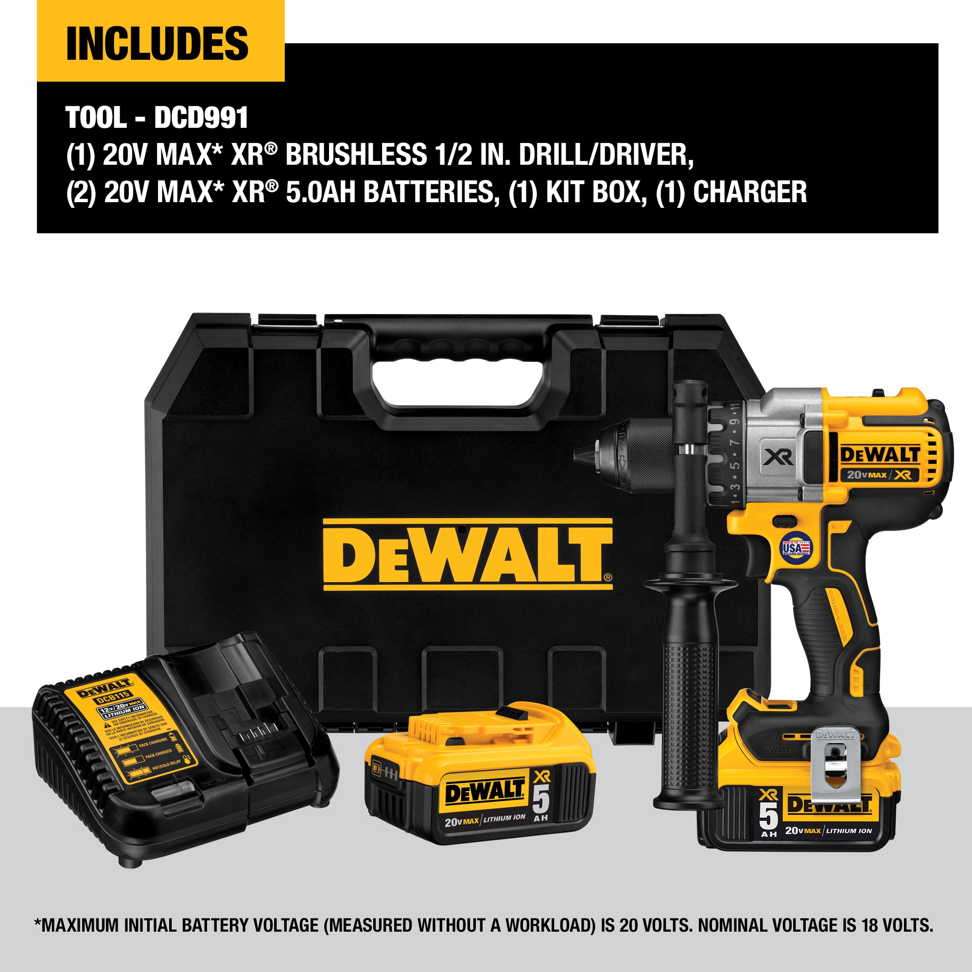 DEWALT 20-volt Max 1/2-in Brushless Cordless Drill (2 Li-ion Batteries Included and Charger Included) DEWALT 20-volt Max 1/2-in Brushless Cordless Drill (2 Li-ion Batteries Included and Charger Included) - Image 7