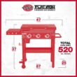Char-Griller Flat Iron 3-Burner Griddle 3-Burner Liquid Propane Flat Top Grill