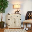 Walker Edison 30-in W x 33-in H Wood Composite White Oak Freestanding Utility Storage Cabinet