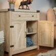 Walker Edison 30-in W x 33-in H Wood Composite White Oak Freestanding Utility Storage Cabinet