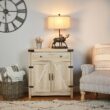 Walker Edison 30-in W x 33-in H Wood Composite White Oak Freestanding Utility Storage Cabinet