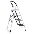 WELLFOR 4-Step 330-lb Capacity Black Steel Foldable Step Stool WELLFOR 4-Step 330-lb Capacity Black Steel Foldable Step Stool