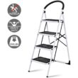WELLFOR 4-Step 330-lb Capacity Black Steel Foldable Step Stool WELLFOR 4-Step 330-lb Capacity Black Steel Foldable Step Stool