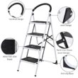 WELLFOR 4-Step 330-lb Capacity Black Steel Foldable Step Stool WELLFOR 4-Step 330-lb Capacity Black Steel Foldable Step Stool