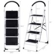 WELLFOR 4-Step 330-lb Capacity Black Steel Foldable Step Stool WELLFOR 4-Step 330-lb Capacity Black Steel Foldable Step Stool