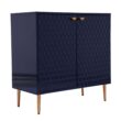 Clihome 2-Door Blue Storage Cabinets 31.5-in W x 32-in H Wood Composite Blue Freestanding Utility Storage Cabinet
