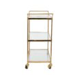 Grayson Lane Brown Metal Base with Glass Metal Top Rolling Kitchen Cart (14-in x 37.5-in x 31-in)