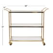 Grayson Lane Brown Metal Base with Glass Metal Top Rolling Kitchen Cart (14-in x 37.5-in x 31-in)