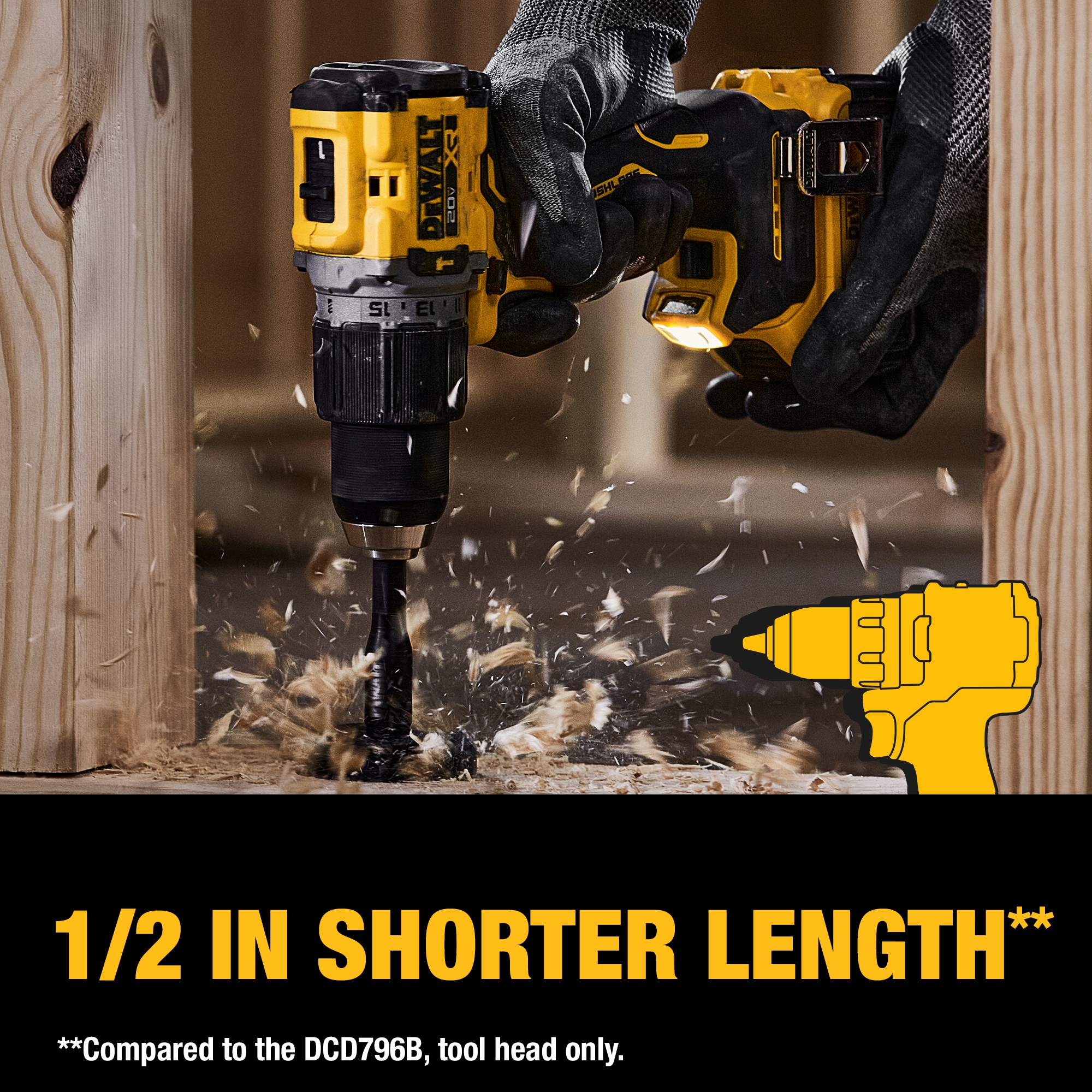 DEWALT 20V MAX XR Brushless Cordless 1/2-in Hammer Drill/Driver Kit DEWALT 20V MAX XR Brushless Cordless 1/2-in Hammer Drill/Driver Kit - Image 7