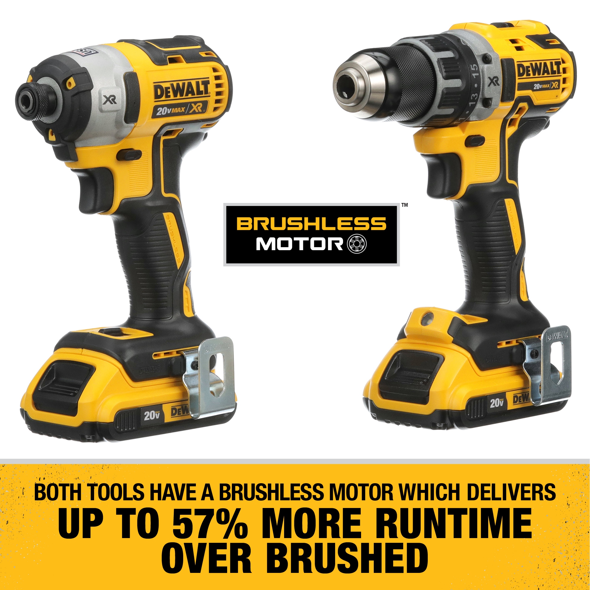 DEWALT XR 2-Tool 20-Volt Max Brushless Power Tool Combo Kit with Soft Case (2-Batteries and charger Included) DEWALT XR 2-Tool 20-Volt Max Brushless Power Tool Combo Kit with Soft Case (2-Batteries and charger Included) - Image 11